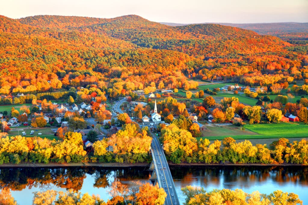 Massachusetts Town in the Fall